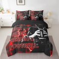 thumbnail image 2 of Erosebridal Modern Football Bed in a Bag Full size, Neon Geometry Bed Set, Rugby Sports Decor, Reversible 7pcs, 2 of 5