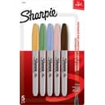 thumbnail image 1 of Marqueurs permanents Sharpie, pointe fine, couleurs assorties, 5 unités, 1 of 6
