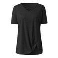thumbnail image 4 of Birdeem T-Shirt Blouse à Manches Courtes à Col en V Uni pour Femmes, Coupe Ample, 4 of 12