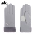 thumbnail image 2 of Woman Warm Snow Gloves Thick Soft Faux Rabbit Plush Edge Anti-slip for Cold Weather Outdoor Skiing and Cycling, 2 of 2