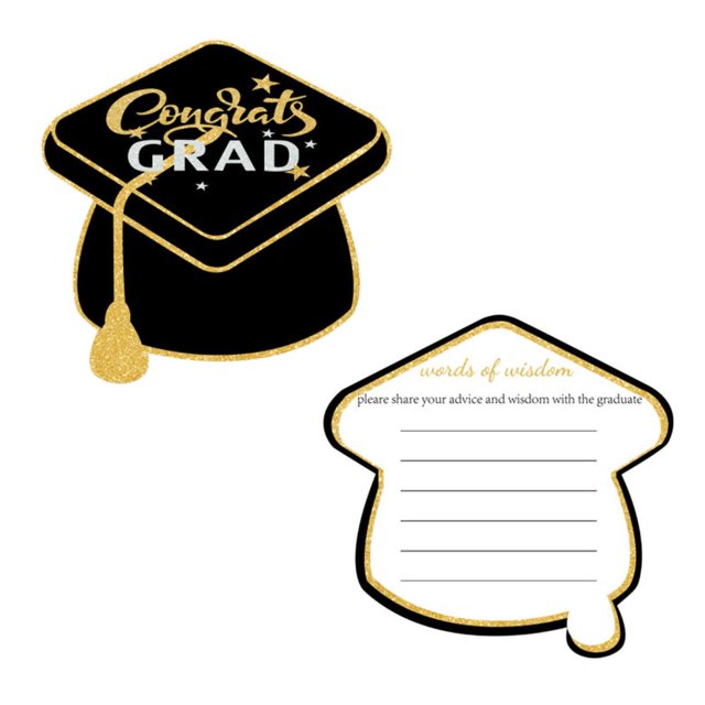 Feltree Cartes-conseils de Collation des Grades, Lot de 10, Édition 2025 - Souvenir de Mémoire Fini Mat pour Célébrations au Secondaire/college, Cartes Message Attentionnées 6 X 6 Pouces avec Invites Guidées