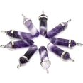 thumbnail image 2 of African Amethyst Gemstone Hexagonal Pointed Reiki Chakra Pendant Necklace 18", 2 of 3