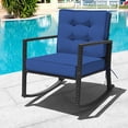 thumbnail image 2 of Patiojoy 2 PCS Outdoor Wicker Rocking Chair Glider Rattan Rocker Recliner with Navy Cushion, 2 of 8