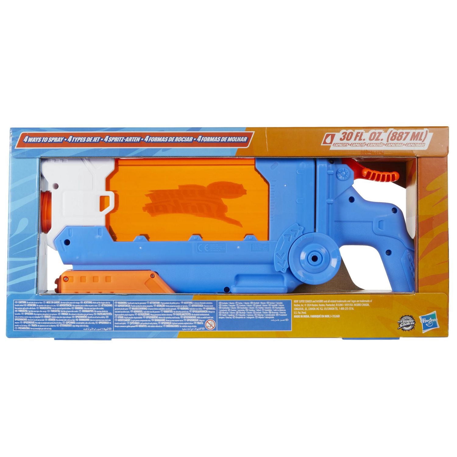 Nerf Super Soaker Flip Fill, blaster à eau à remplissage rapide, capacité de 887 mL d'eau, jouets d'eau