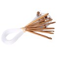 thumbnail image 2 of 12pcs Carbonized Bamboo Afghan Tunisian Crochet Hooks Set Carpet Rug Weave Knitting Needles, 2 of 13