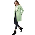 thumbnail image 4 of INSPIRE CHIC Women's Double Breasted Lapel Raglan Long Sleeve Mid Length Overcoat, 4 of 7