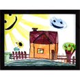 thumbnail image 1 of RAS Kids Art Frame - Boxed Style Wide Frame Edge Construction Paper Removable Acrylic Pane Cardboard Backing with Hooks - [Black - 9x12"], 1 of 4