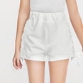 thumbnail image 2 of Zpanxa Girls Cotton Shorts Solid Color Lightweight Drawstring Elastic Waistband Loose Fit Summer Shorts 4 Years, 2 of 4