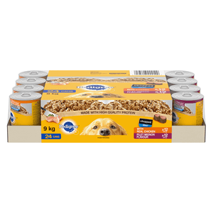 Pedigree Chopped Adult Wet Dog Food With Real Chicken & Filet Mignon Variety 24 Pack