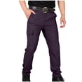 thumbnail image 3 of YOIAVAIOY Pantalon Cargo Tactique pour Hommes Résistant à l'Eau en Ripstop Pantalon de Randonnée Léger Pantalon de Travail d'Extérieur avec Multiples Poches Violet TG, 3 of 5