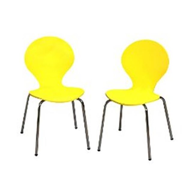 Giftmark 3013Y Modern Childrens 2 Chair Set with Chrome Legs - Yellow