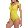 thumbnail image 2 of Maillots de Bain une Pièce à Volants pour Femmes Monokini Froncé Col en V, 2 of 6