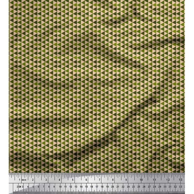 Soimoi Rayon Fabric Triangle Small Print Sewing Fabric Yard 42 Inch Wide