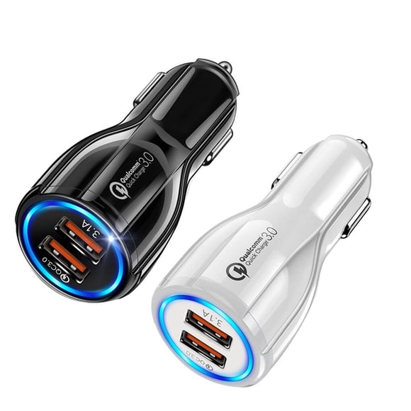 Ruiboury 3,1 A 5 V Chargeurs Rapides pour Voiture 2 Ports Adaptateur de Charge Rapide Universel Double USB Adaptateur Chargeur-Voiture pour 12 11 No 01 1 Ensemble