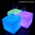thumbnail image 1 of Modern Home Tabouret Cube Lumineux à DEL avec Télécommande Infrarouge - 16 Pouces, 1 of 2