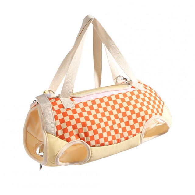 Sac de Transport pour Chats Sac de Transport pour Animaux Sac à Bandoulière pour Animaux avec Trou pour Jambe Robuste Léger Portable Couleur Unie Sac de Courses pour Chat (VC Orange) L