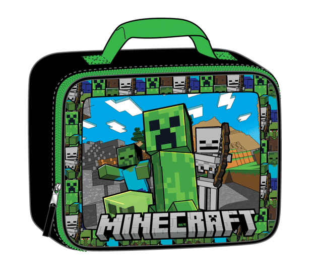 Minecraft Creeper And Skeleton Insulated Lunch Bag