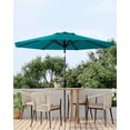 thumbnail image 3 of Patio Umbrella Market Umbrella 9ft Turquoise Blue - Heavy Duty 8-Rib Aluminum Frame with Button Tilt & Crank, UV Protection & Waterproof for Outdoor Table, Garden, Pool, Deck (1-Pack), 3 of 7
