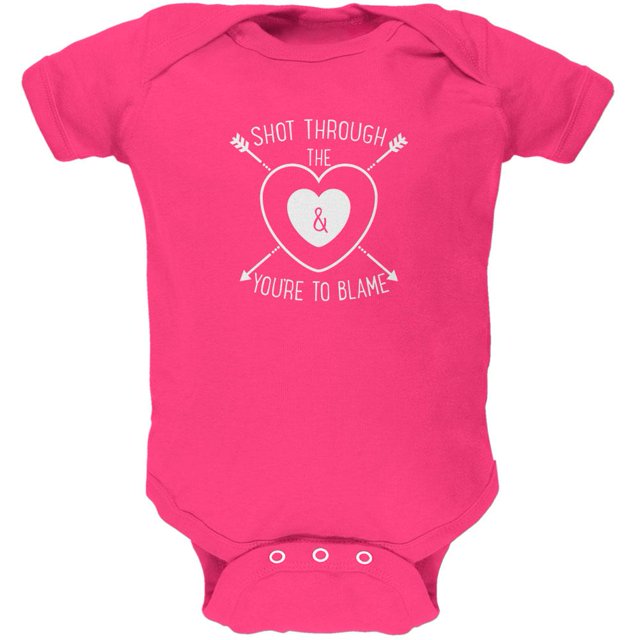 Shot Through The Heart Hot Pink Baby One Piece