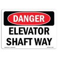 thumbnail image 1 of SignMission OS-DS-A-710-L-1202 7 x 10 Po Signe de Danger OSHA - Voie de Puits d'Ascenseur, 1 of 1