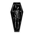thumbnail image 2 of Fridja Halloween Runner Rug Coffin Skeleton Runner Rug for Hallway Black Kitchen Runner Rug Non Slip Washable Rug Runner with Rubber Back Halloween Kitchen Mat Indoor Outdoor, 15.7x47.2in, 2 of 5