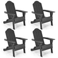 thumbnail image 1 of Gymax Lot de 4 Chaises Adirondack Pliantes pour Patio, Résistantes aux Intempéries, avec Porte-Gobelet, Cour Arrière, Noir, 1 of 8