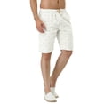 thumbnail image 4 of INSPIRE CHIC Men's Shorts Drawstring Waist Fish Pattern Beach Summer Board Shorts 30 White, 4 of 7