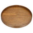 thumbnail image 1 of Unique Bargains 9' Round Wood Serving Tray Decorative Platter Home Kitchen Candle, Brown, 1 of 6