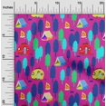 thumbnail image 2 of oneOone Rayon Fuschia Pink Fabric Camping Sewing Craft Projects Fabric Prints By Yard 56 Inch Wide, 2 of 5