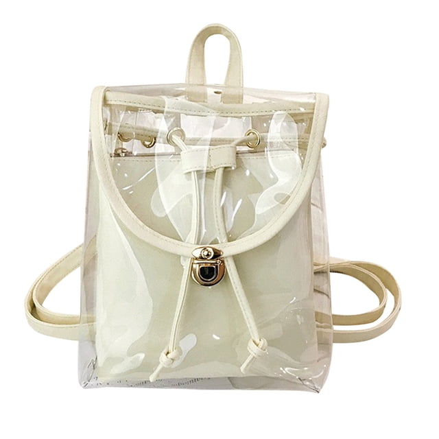 Small Travel Backpack Transparent Backpack/Handbag,Transparent Multipurpose Travel Bag,Transparent Vinyl Travel Bag,Ball Game Concert Transparent Backpack with An Opaque