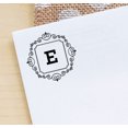 thumbnail image 2 of Printtoo Carré Tourbillon Bord E Alphabet Monogramme Initial Bureau Papeterie Auto Encrage R-40 Tampon en Caoutchouc, 2 of 4