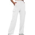 thumbnail image 1 of Timegard Womens Sweatpants Cargo Pants Elastic Waist Straight Leg Fall Casual Loose Workout Trousers, 1 of 6