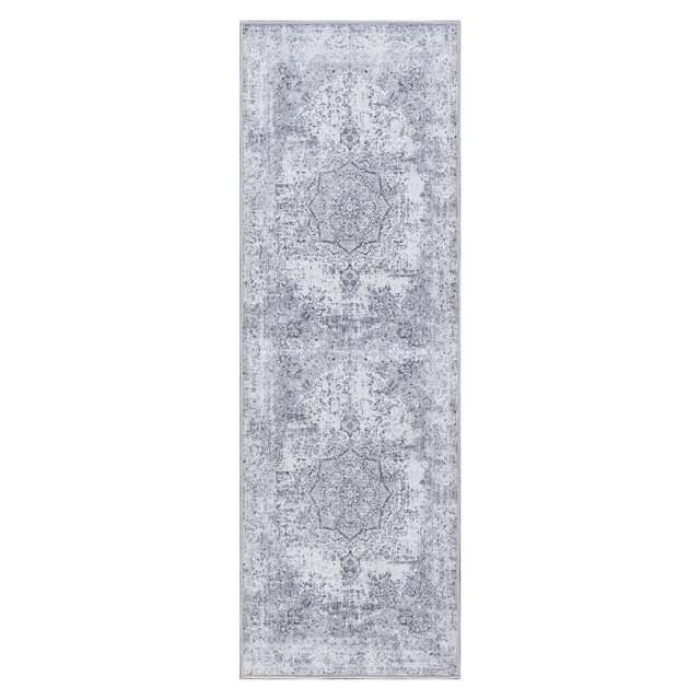 Rugking Area Rug 2x6 Gray Runner Rug Hallway Rug Vintage Distressed Rug Kitchen Indoor Foldable Traditional Non Slip Carpet Bathroom Bedroom Living Room