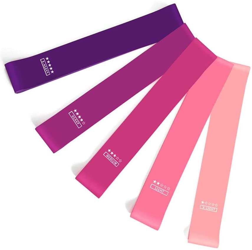 Fitness Resistance Bands Set of 5,Resistance Bands for Legs and Butt Exercise Bands for Women 5 Different Levels Fitness Resistance Bands of For Exercise (5 Packs)