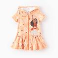 thumbnail image 1 of Disney Disney Princess Toddler Girl 1pc Ariel/Moana/Rapunzel Shell/Palm Tree/Castle Allover Print Hooded Zipper Ruffle-hem Swim Cover-up, 1 of 5