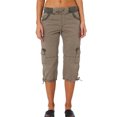 thumbnail image 1 of Innerwin Pantalon Cargo à Cordon Élastique Taille Femme Capri Quotidien Taille Haute Mode Pantalon Court Gris Foncé m, 1 of 9