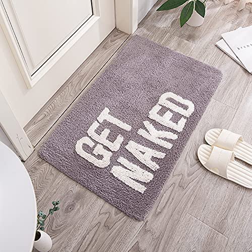 Get Naked Bath Mat Cute Funny Bathroom Rugs Machine Washable Bath Mats for Bathroom Floor,Tub and Shower,Non Slip Soft Absorbent Bathroom Accessories Decor Rugs,20x32