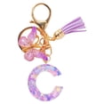thumbnail image 1 of TopLLC Tools&Home Improvement Initial Letter Keychains For Women Tassel Purple Cute Car Keychain For Wallet Backpack Bag A chopper, 1 of 4