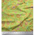 thumbnail image 1 of Soimoi Green Heavy Canvas Fabric Mandala & Paisley Printed Fabric 1 Yard 58 Inch Wide, 1 of 4