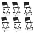 thumbnail image 1 of Gymax 6 PCS Outdoor Bar Chair Folding Bar Height Stool w/ Metal Frame Black, 1 of 6