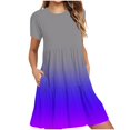 thumbnail image 1 of Weiqiqre Robes pour Femmes Été Décontractées à Manches Courtes Col Ras du Cou Robes T-Shirt Amples Évasées Mini avec Poches, 1 of 5