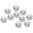 thumbnail image 4 of Baohd 10Pcs Alloy Base Rhinestone Buttons Shine Embellishment Buttons Crystal Flower Clothes DIY Accessories, 4 of 6