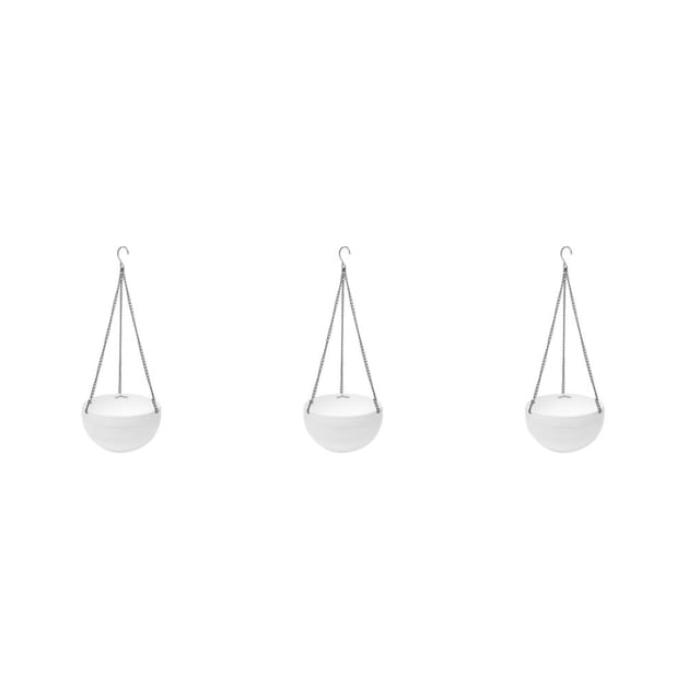 kurtrusly 2pieces Hanging Flower Pot – Easy To Maintain And Not Easy To Deform Removable Hanging Chain Plastic Hanging Flower Pots white 3Set