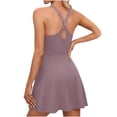 thumbnail image 1 of cfhntfmh Robes de Tennis pour Femmes Robe de Golf d'Entraînement avec Shorts Intégrés Mode à Bretelles Spaghetti Sans Manches Robe Athlétique, 1 of 5