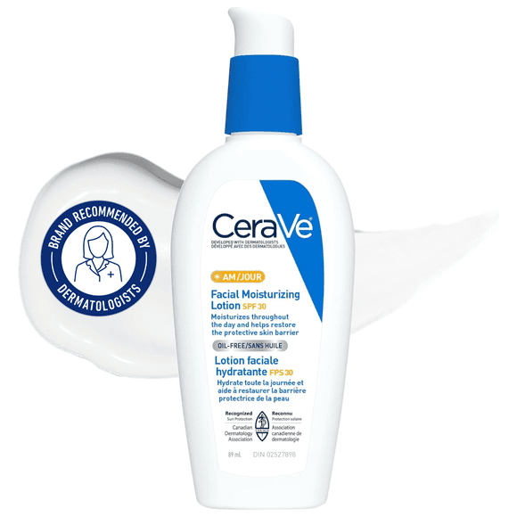 CeraVe AM Facial Moisturizing Lotion SPF 30, Daily Face Moisturizer with Ceramides and Sunscreen, 89mL