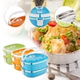 thumbnail image 2 of PVCS 2-layer 1800ml Rectangular Food Lunch Box Stainless Steel Lunch Box Lunch Box Food Storage Box Children's Lunch Box Hot Food, 2 of 7