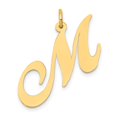 thumbnail image 1 of Diamond2Deal 14K Yellow Gold Large Script Letter M Initial Pendant for Women, 1 of 5