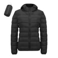 thumbnail image 2 of Duoif Puffer Jacket Womens Plus Size Feather Lightweight down Jackets Packable Solid Color Puffer Coats with Storage Bag Winter Jackets for Women Black XXXXXXL, 2 of 3