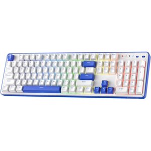 Redragon K685 PRO 104 Joint sans fil Clés RGB Clavier de jeu, 3-Modes 100% Clavier mécanique avec socket à l'eau chaude, tampons d'absorption du son & Commutateur rouge linéaire, bleu Klein & Oia Blanc