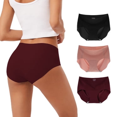 INNERSY Women's No Show Seamless Hipster Panties No Panty Line Underwear 3-Pack(S,Red Wine)
